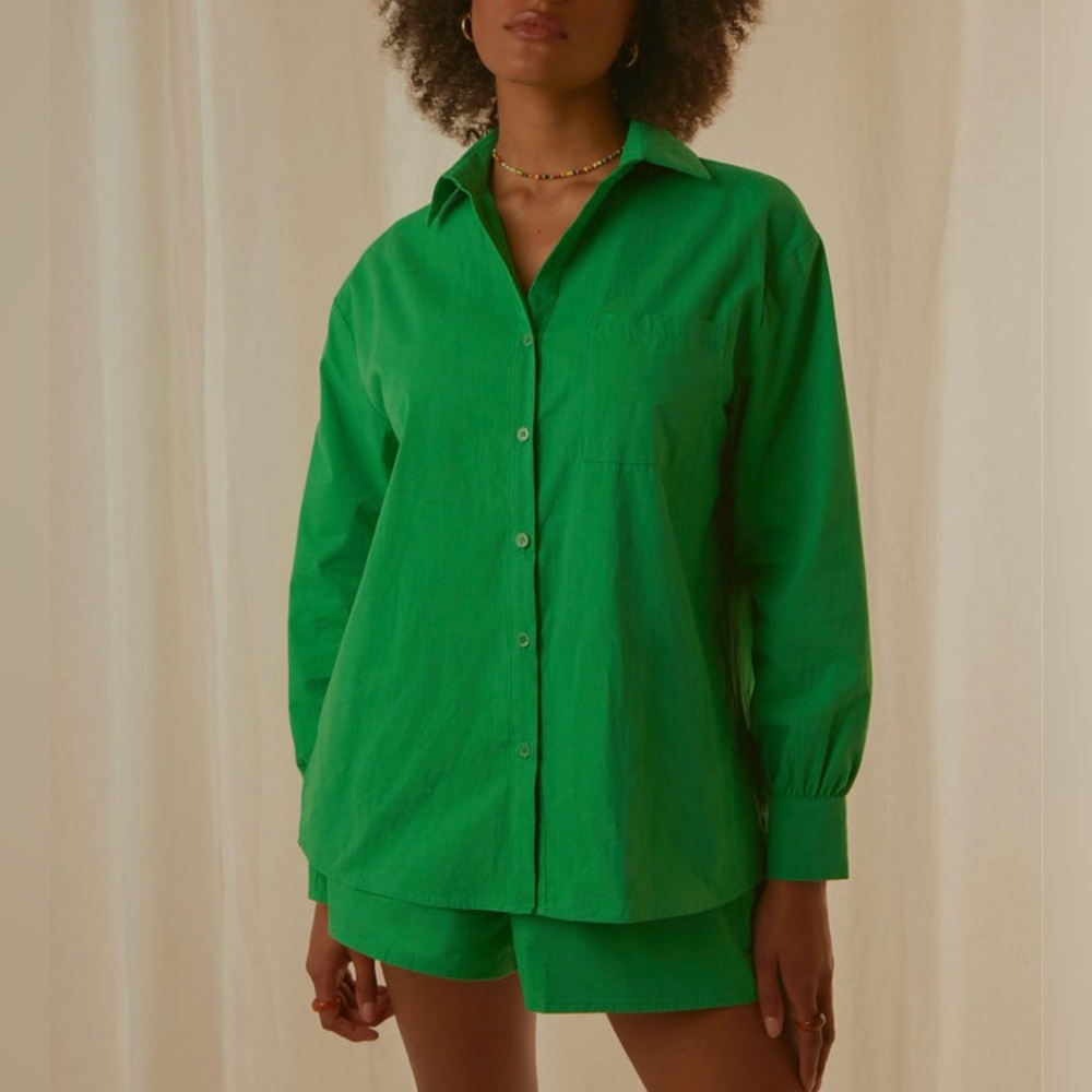 Peppermayo green shirt / short set